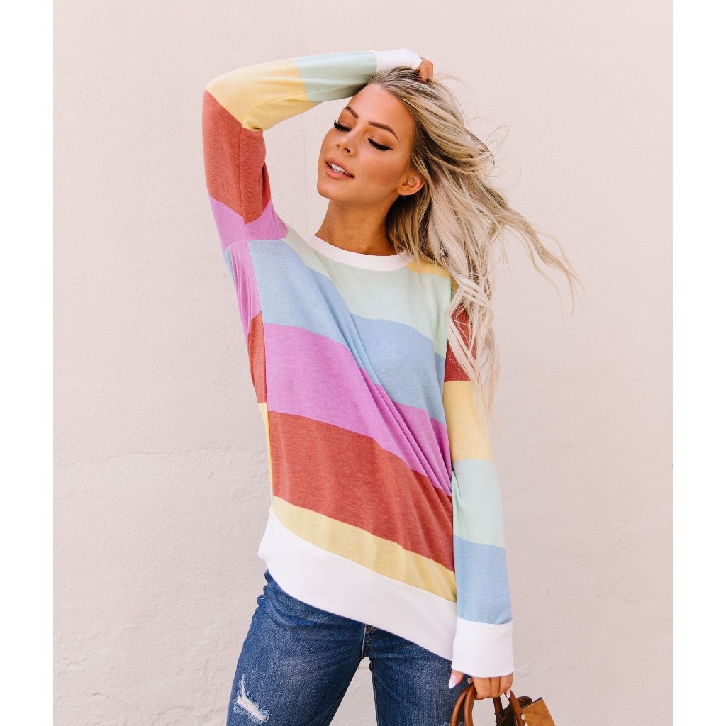 Bold Rainbow Pullover